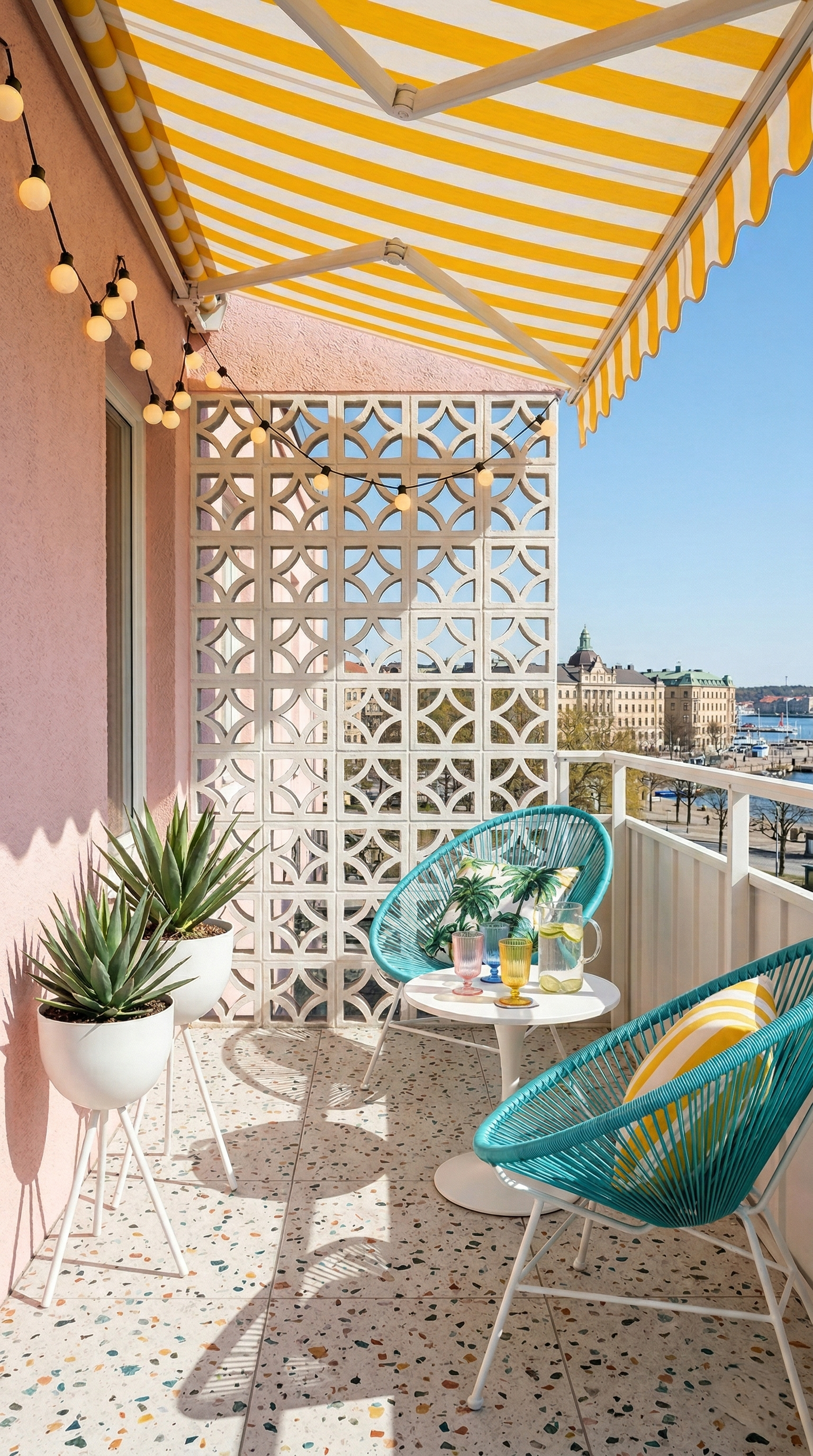 Retro Palm Springs Glam Balkong